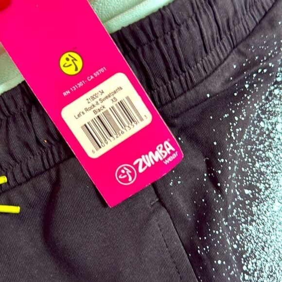 Zumba NWT! Women’s Let’s Rock-It Sweatpants Black Size Small - Picture 6 of 6